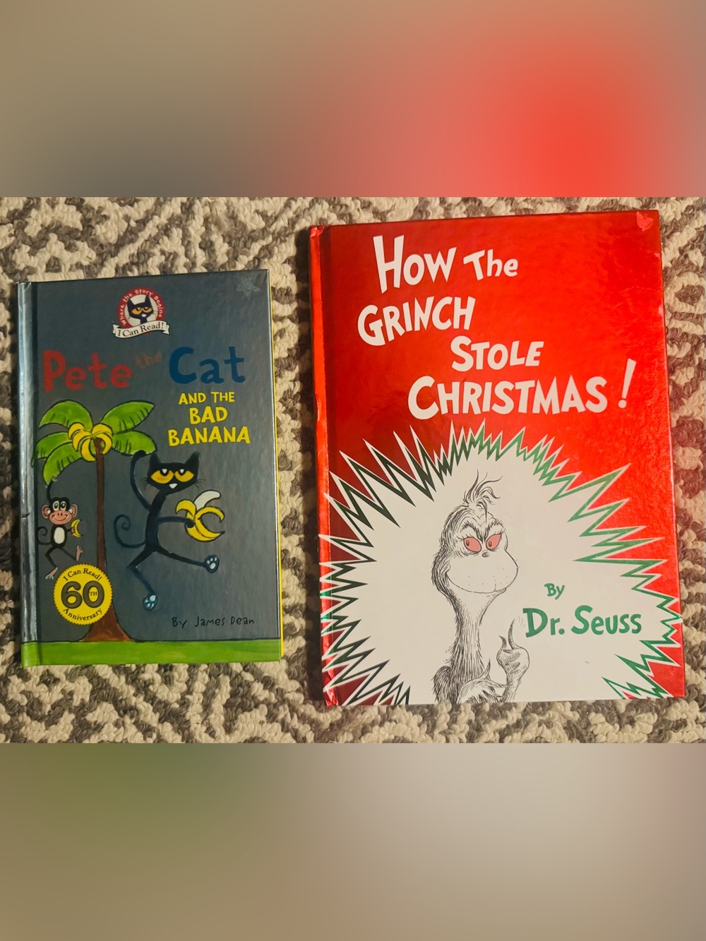 Children Books : Dr Seuss How the Grinch Stole Christmas  & Pete the Cat